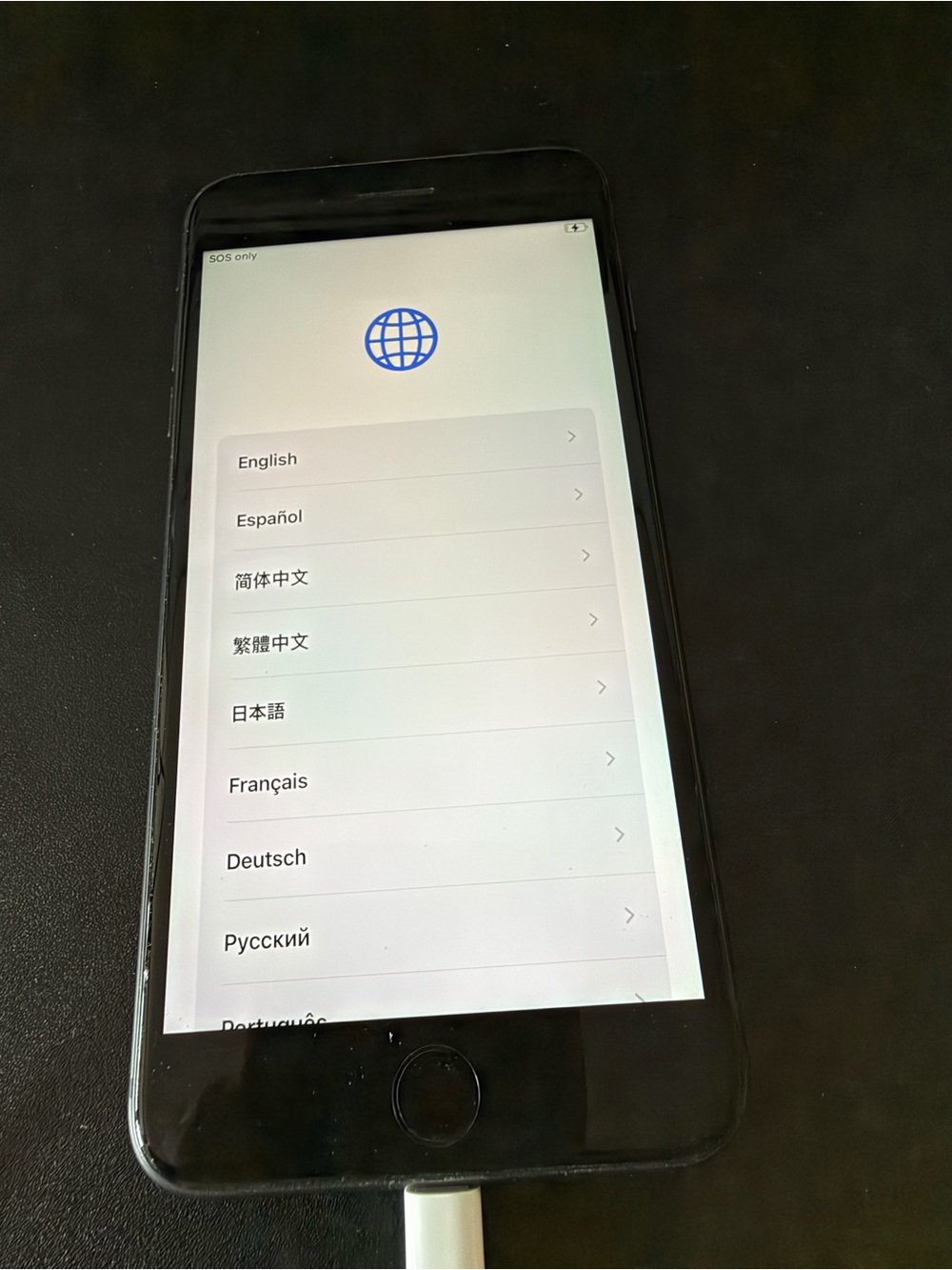 Apple iPhone 8 Plus 256GB Black Smartphone with White Charging Cable